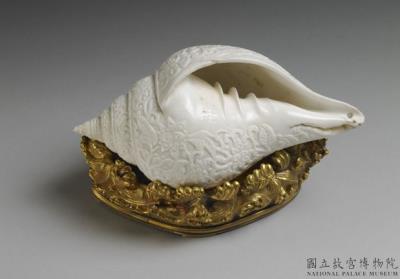 图片[2]-White conch shell with Indian lotus motif, Qianlong reign (1736-1795), Qing dynasty-China Archive